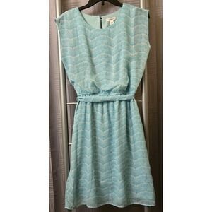 Cato Dress Women S Small Seafoam‎ Green Belted Sheath Midi Elastic Waist Lined